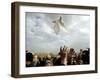 Greek Orthodox Priest Releases a Dove During a Traditional Ceremony at Jordan River Baptismal Site-null-Framed Photographic Print