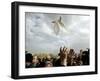 Greek Orthodox Priest Releases a Dove During a Traditional Ceremony at Jordan River Baptismal Site-null-Framed Photographic Print