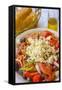 Greek Panzanella Salad, Kalymnos, Dodecanese, Greek Islands, Greece, Europe-Neil Farrin-Framed Stretched Canvas