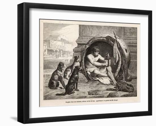 Greek Philosopher in His Home-Gerome-Framed Art Print