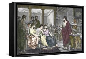 Greek Physician Galen Teaching in Rome, 162 AD-null-Framed Stretched Canvas