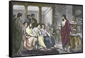 Greek Physician Galen Teaching in Rome, 162 AD-null-Framed Stretched Canvas