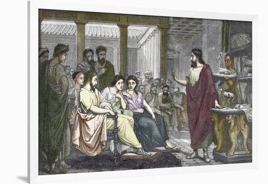 Greek Physician Galen Teaching in Rome, 162 AD-null-Framed Giclee Print