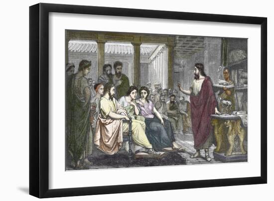 Greek Physician Galen Teaching in Rome, 162 AD-null-Framed Giclee Print