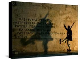 Greek Presidential Guard Marches at the Tomb of the Unknown Soldier in Athens-null-Stretched Canvas