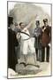 Greek Prince George Watching Shotput Attempt by Garrett of Princeton at 1896 Olympics, Athens-null-Mounted Giclee Print
