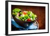 Greek Salad. Mediterranean Salad with Feta Cheese, Tomatoes and Olives. Healthy Fresh Vegetarian Fo-Subbotina Anna-Framed Photographic Print