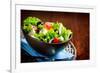 Greek Salad. Mediterranean Salad with Feta Cheese, Tomatoes and Olives. Healthy Fresh Vegetarian Fo-Subbotina Anna-Framed Photographic Print