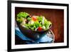 Greek Salad. Mediterranean Salad with Feta Cheese, Tomatoes and Olives. Healthy Fresh Vegetarian Fo-Subbotina Anna-Framed Photographic Print