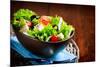 Greek Salad. Mediterranean Salad with Feta Cheese, Tomatoes and Olives. Healthy Fresh Vegetarian Fo-Subbotina Anna-Mounted Photographic Print