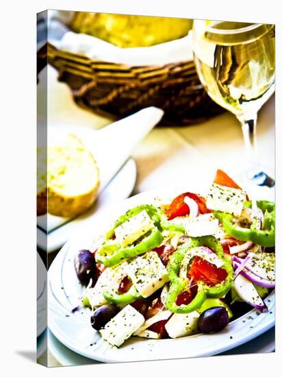 Greek Salad, Plaka District, Athens, Greece-Doug Pearson-Stretched Canvas