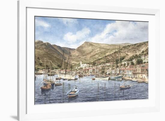 Greek Seaport Town-Stanton Manolakas-Framed Giclee Print