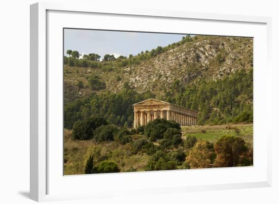 Greek Temple in the Ancient City of Segesta, Sicily-perszing1982-Framed Photographic Print