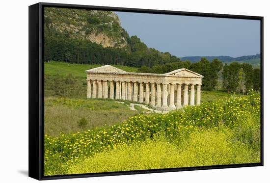 Greek Temple, Segesta, Trapani District, Sicily, Italy, Europe-Bruno Morandi-Framed Stretched Canvas