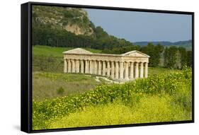 Greek Temple, Segesta, Trapani District, Sicily, Italy, Europe-Bruno Morandi-Framed Stretched Canvas