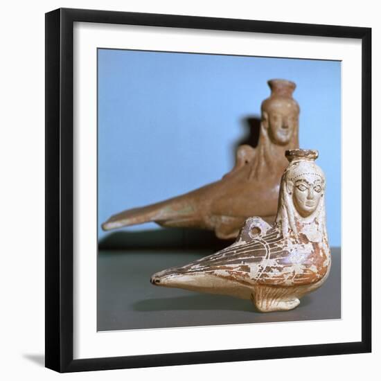 Greek terracotta in the shape of a siren, c570BC-Unknown-Framed Giclee Print