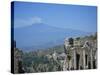 Greek Theatre and Mount Etna, Taormina, Sicily, Italy-J Lightfoot-Stretched Canvas