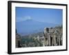 Greek Theatre and Mount Etna, Taormina, Sicily, Italy-J Lightfoot-Framed Photographic Print