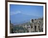 Greek Theatre and Mount Etna, Taormina, Sicily, Italy-J Lightfoot-Framed Photographic Print