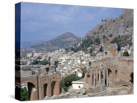 Greek Theatre and Town, Taormina, Sicily, Italy-Peter Thompson-Stretched Canvas