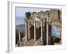 Greek Theatre, View of Giardini Naxos, Taormina, Sicily, Italy, Mediterranean, Europe-Martin Child-Framed Photographic Print