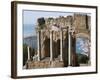 Greek Theatre, View of Giardini Naxos, Taormina, Sicily, Italy, Mediterranean, Europe-Martin Child-Framed Photographic Print