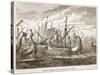 Greek Triremes at the Battle of Salamis (Litho)-English-Stretched Canvas
