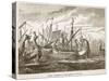 Greek Triremes at the Battle of Salamis (Litho)-English-Stretched Canvas