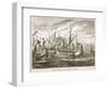 Greek Triremes at the Battle of Salamis (Litho)-English-Framed Giclee Print