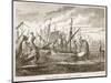 Greek Triremes at the Battle of Salamis (Litho)-English-Mounted Giclee Print