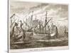 Greek Triremes at the Battle of Salamis (Litho)-English-Stretched Canvas