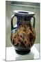 Greek Vase Decorated with Figures of Warriors Fighting-null-Mounted Photographic Print
