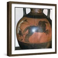 Greek Vase Depicting a Chariot, C5th-6th Century Bc-null-Framed Photographic Print