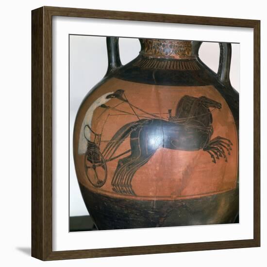 Greek Vase Depicting a Chariot, C5th-6th Century Bc-null-Framed Photographic Print