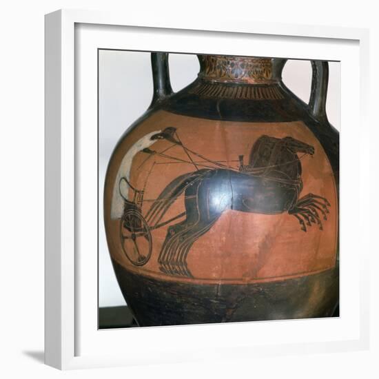 Greek Vase Depicting a Chariot, C5th-6th Century Bc-null-Framed Photographic Print