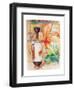 Greek Vase & Firelily-Joadoor-Framed Art Print