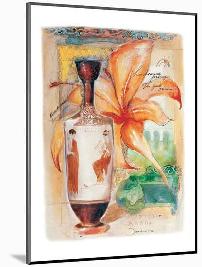 Greek Vase & Firelily-Joadoor-Mounted Art Print