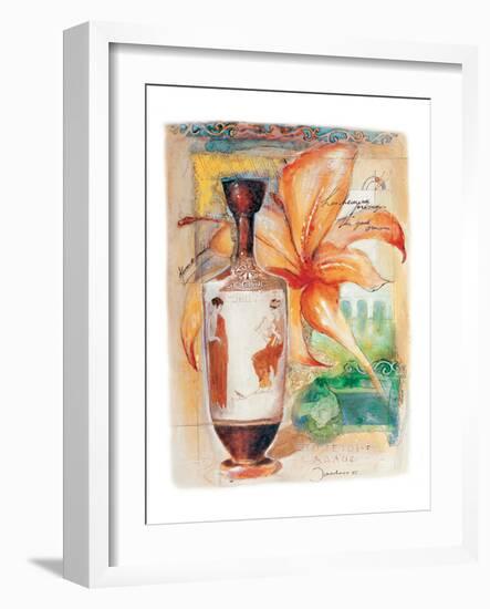 Greek Vase & Firelily-Joadoor-Framed Art Print