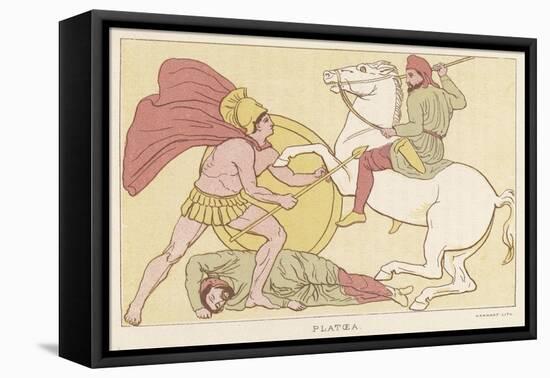 Greek Warrior Fights a Persian Mounted on Horseback-null-Framed Stretched Canvas