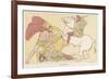 Greek Warrior Fights a Persian Mounted on Horseback-null-Framed Premium Giclee Print