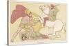 Greek Warrior Fights a Persian Mounted on Horseback-null-Stretched Canvas