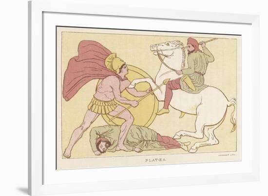 Greek Warrior Fights a Persian Mounted on Horseback-null-Framed Art Print