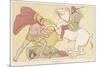 Greek Warrior Fights a Persian Mounted on Horseback-null-Mounted Art Print