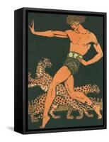 Greek Warrior with Leopards-null-Framed Stretched Canvas