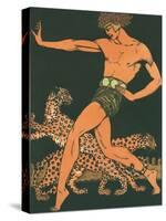 Greek Warrior with Leopards-null-Stretched Canvas