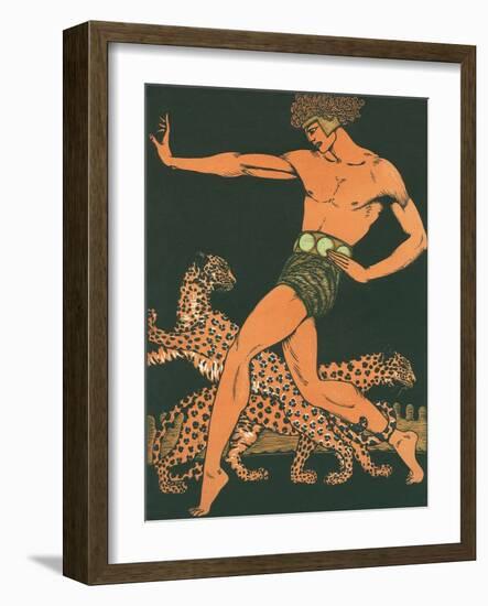 Greek Warrior with Leopards-null-Framed Art Print