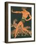 Greek Warrior with Leopards-null-Framed Art Print