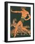 Greek Warrior with Leopards-null-Framed Art Print