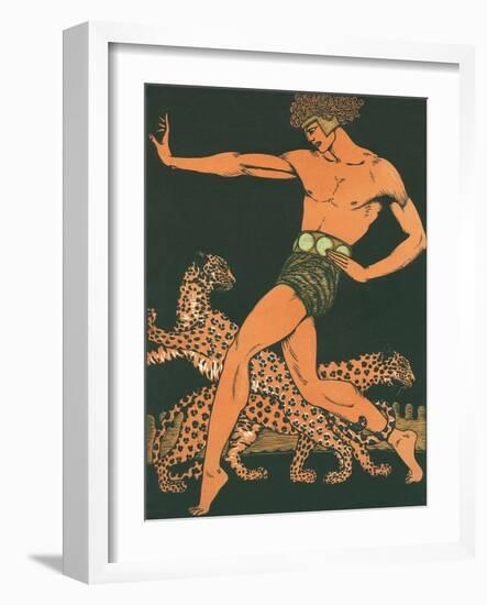 Greek Warrior with Leopards-null-Framed Art Print