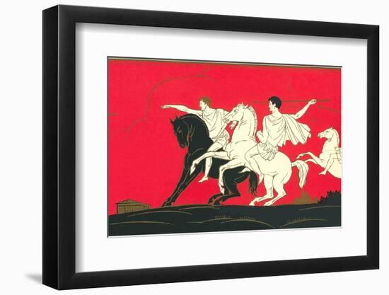 Greek Warriors Throwing Spears-Found Image Press-Framed Premium Photographic Print